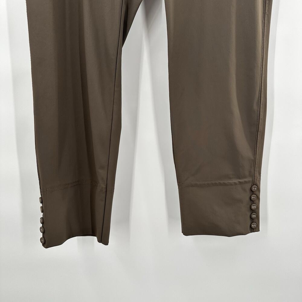 IC Connie K Pants Womens Medium Brown Tan Pull on‎ Crop Stretch Slinky Art - Picture 2 of 13